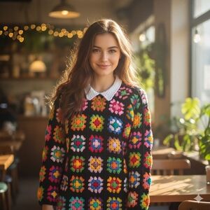 Kathy Perry Granny square/vintage crochet dress